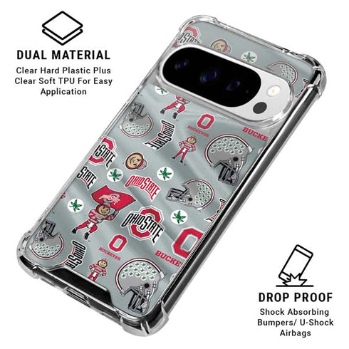 Ohio State University Pattern Google Pixel 10 Pro XL Clear Case